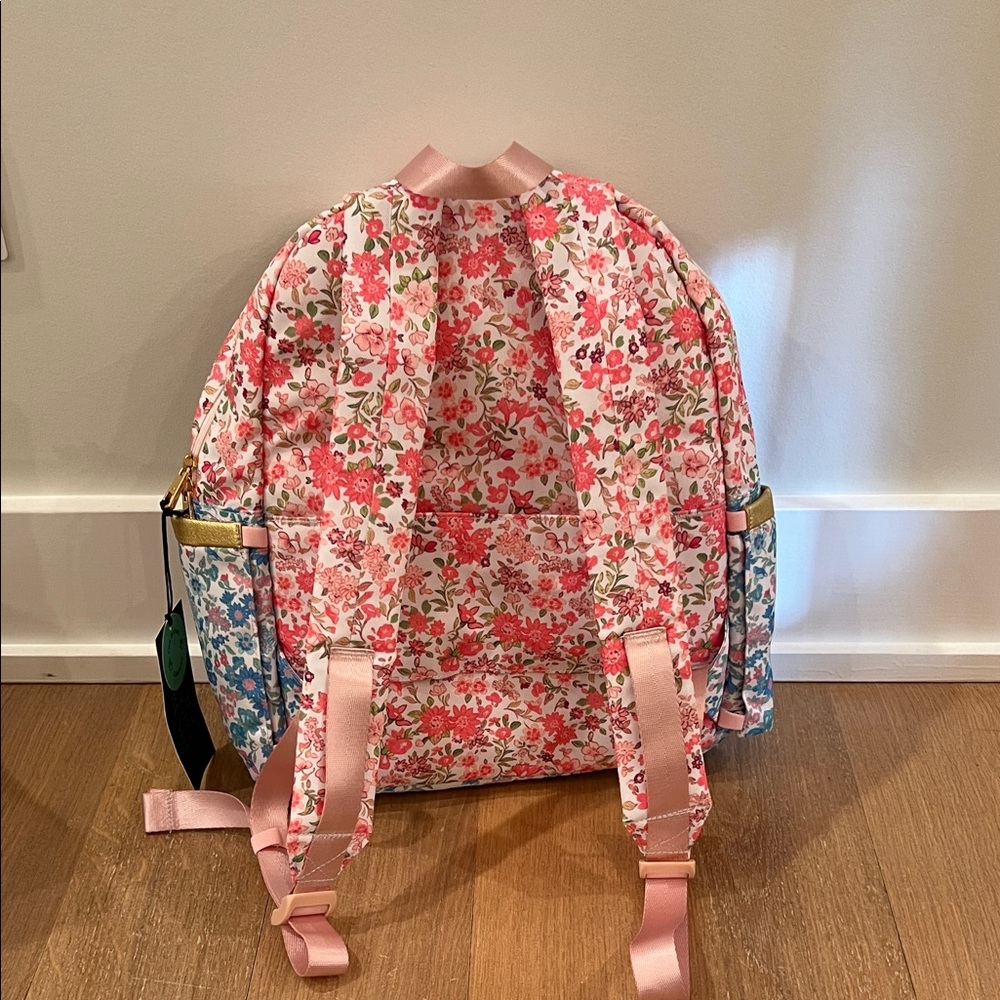 STATE X LoveShackFancy Women's Floral Backpack - Pink, Blue, and Gold - Picture 4 of 4